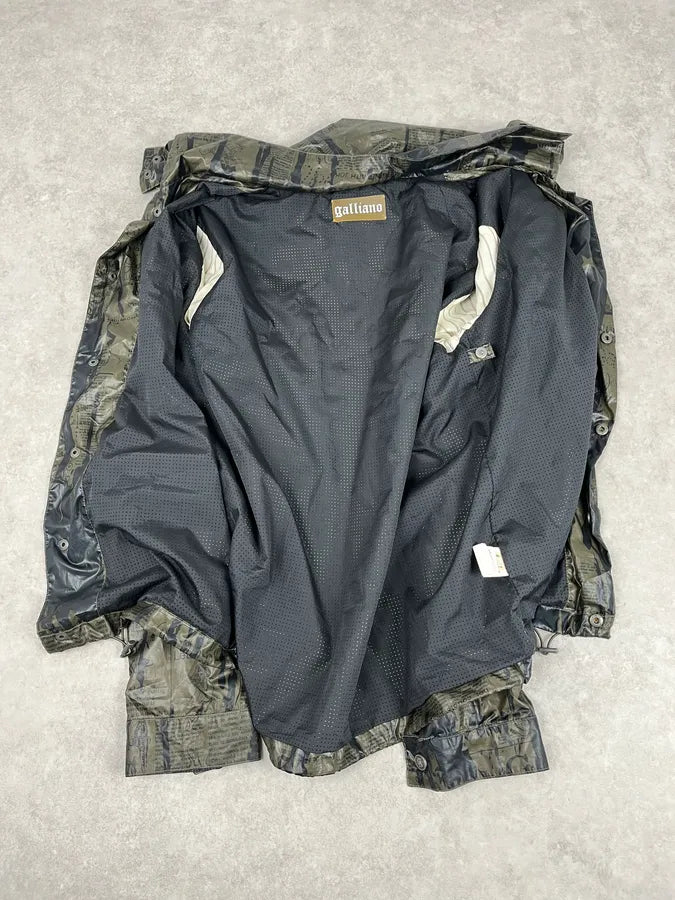 AW2010 John Galliano Khaki Military Camouflage Newspaper Light Jacket MgOpDyl 7