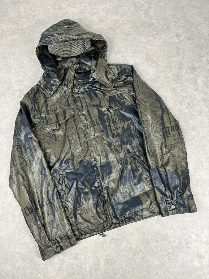 AW2010 John Galliano Khaki Military Camouflage Newspaper Light Jacket MgOpDyl 3