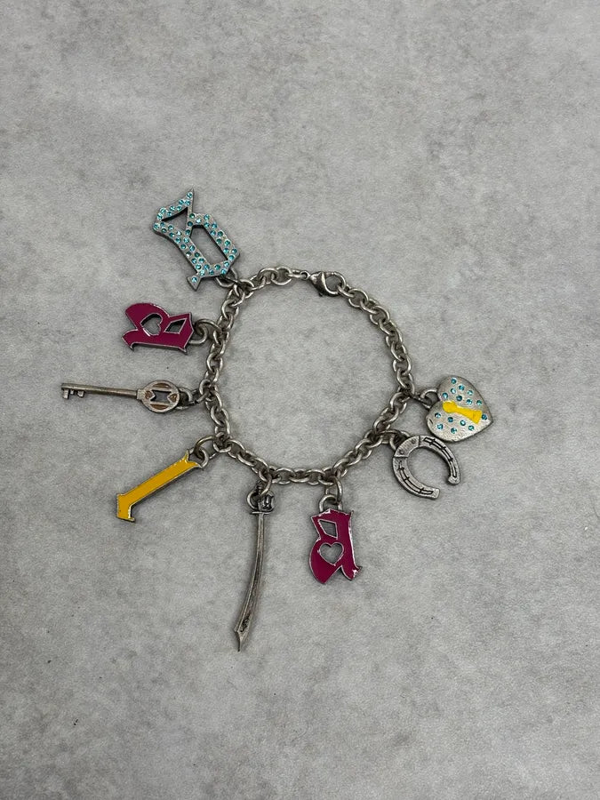 John Galliano Logo Multi Charms Bracelet rirlMsd 0