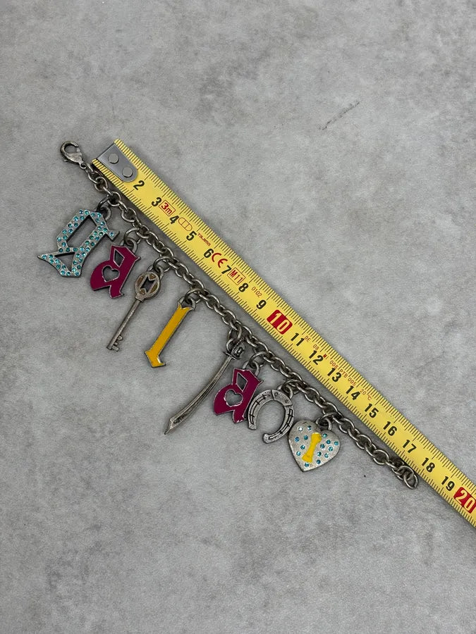 John Galliano Logo Multi Charms Bracelet rirlMsd 5