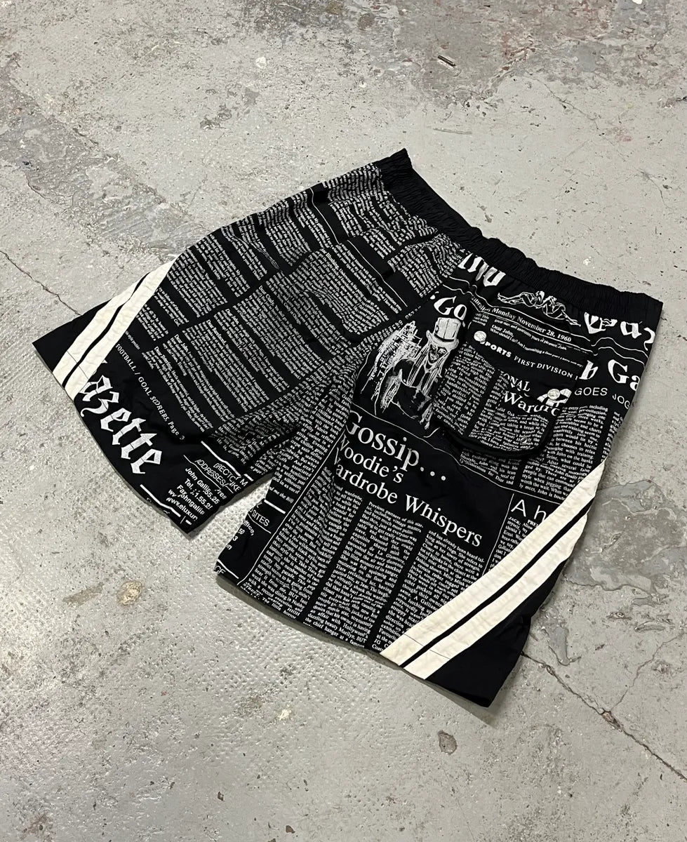 John Galliano Magazine Black & White Swim Shorts elCTjND 5