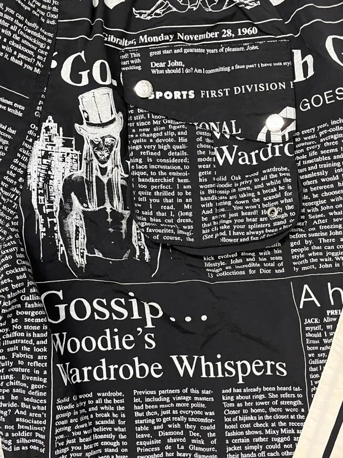 John Galliano Magazine Black & White Swim Shorts elCTjND 8