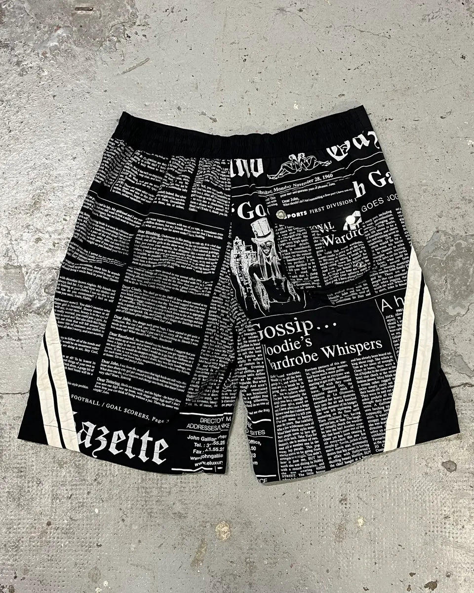 John Galliano Magazine Black & White Swim Shorts elCTjND 2