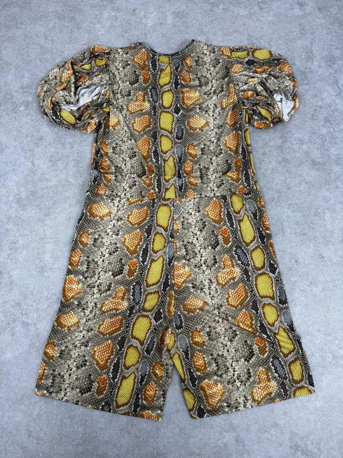 SS2012 John Galliano Mustard Snakeskin Trompe LOeil Jumpsuit ivKHtDe 3