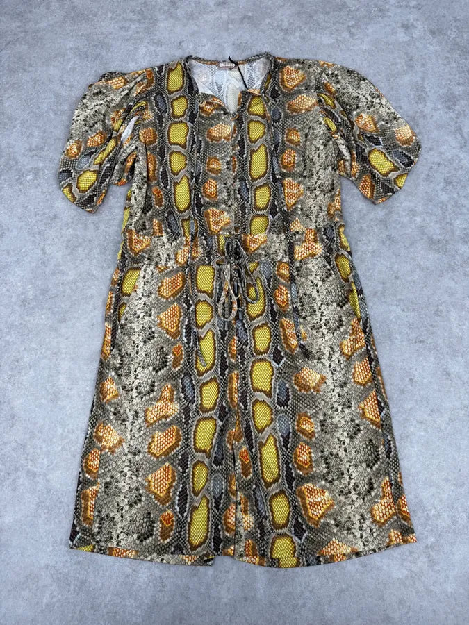 SS2012 John Galliano Mustard Snakeskin Trompe LOeil Jumpsuit ivKHtDe 2