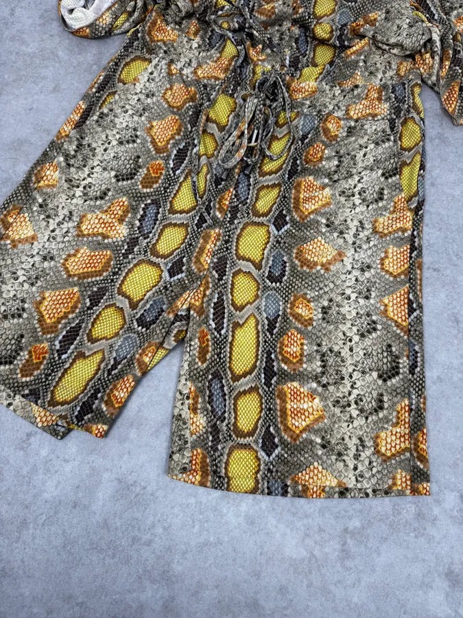 SS2012 John Galliano Mustard Snakeskin Trompe LOeil Jumpsuit ivKHtDe 7