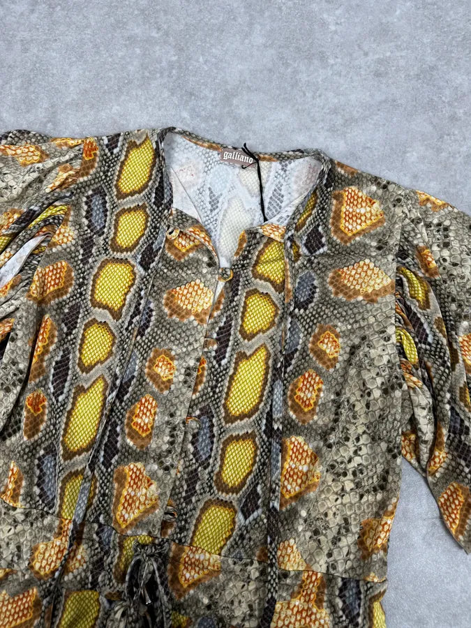 SS2012 John Galliano Mustard Snakeskin Trompe LOeil Jumpsuit ivKHtDe 4