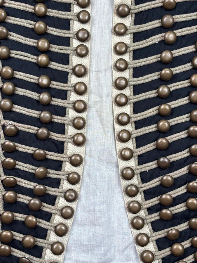 SS2006 John Galliano Navy Embroidered Officer Napoleon Buttoned Vest ASKAXxn 6