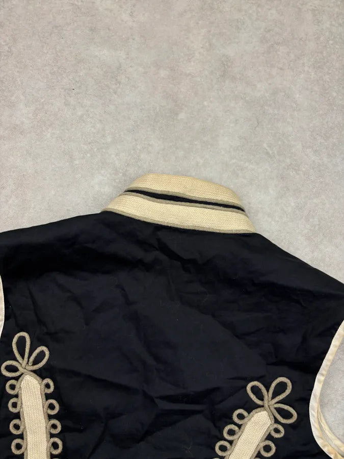 SS2006 John Galliano Navy Embroidered Officer Napoleon Buttoned Vest ASKAXxn 5