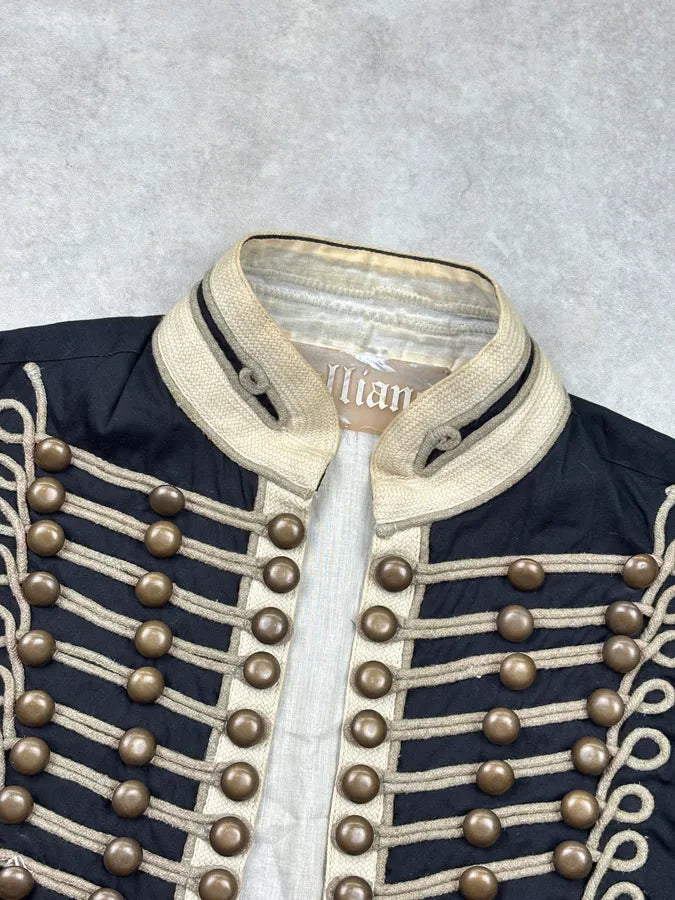 SS2006 John Galliano Navy Embroidered Officer Napoleon Buttoned Vest ASKAXxn 3