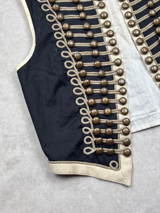 SS2006 John Galliano Navy Embroidered Officer Napoleon Buttoned Vest ASKAXxn 7