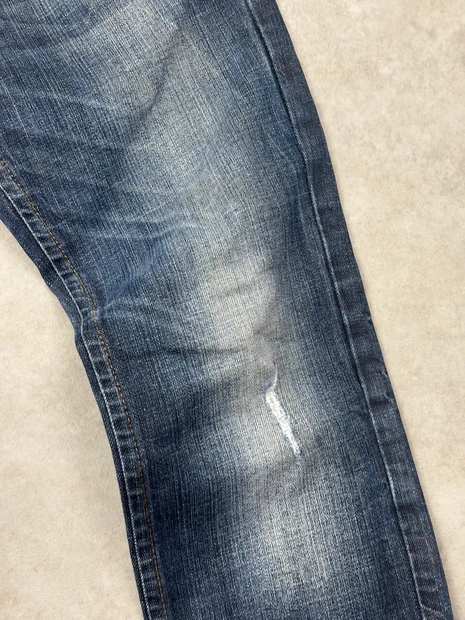 AW2011 John Galliano Navy Denim Distressed Slim Jeans BQLbehc 10
