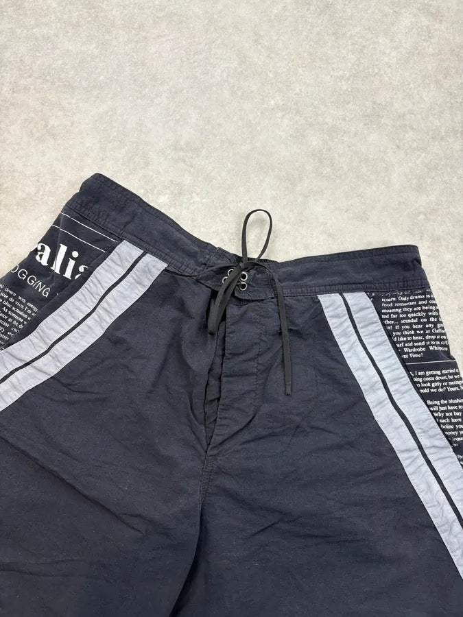 John Galliano Dark Navy Magazine Nylon Swim Shorts IrnBZFy 4