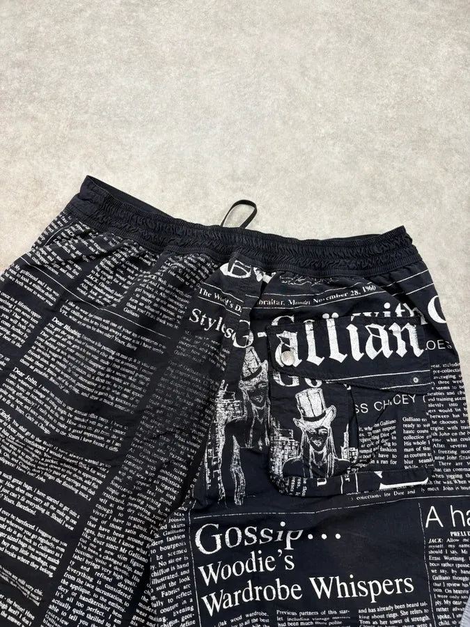 John Galliano Dark Navy Magazine Nylon Swim Shorts IrnBZFy 6