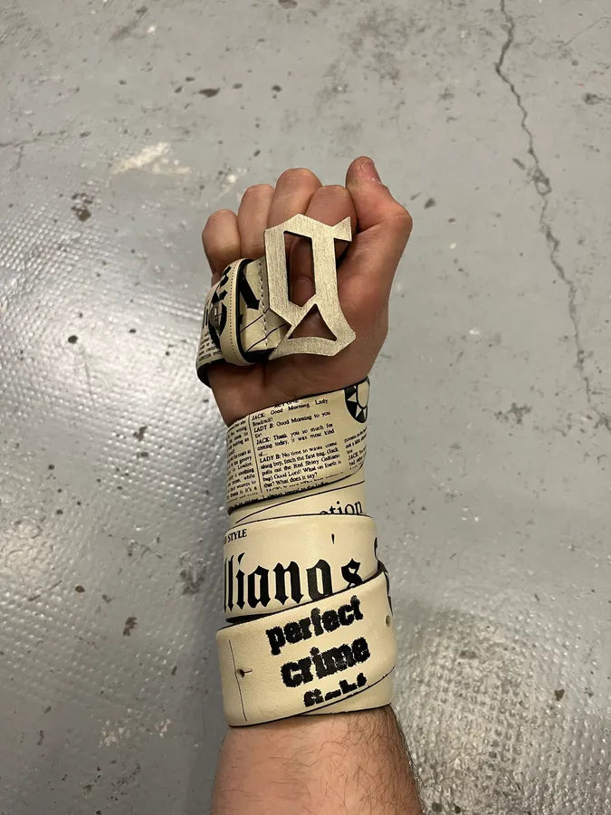 John Galliano Newspaper Logo Buckle Cream White Belt XHvTFCI 0