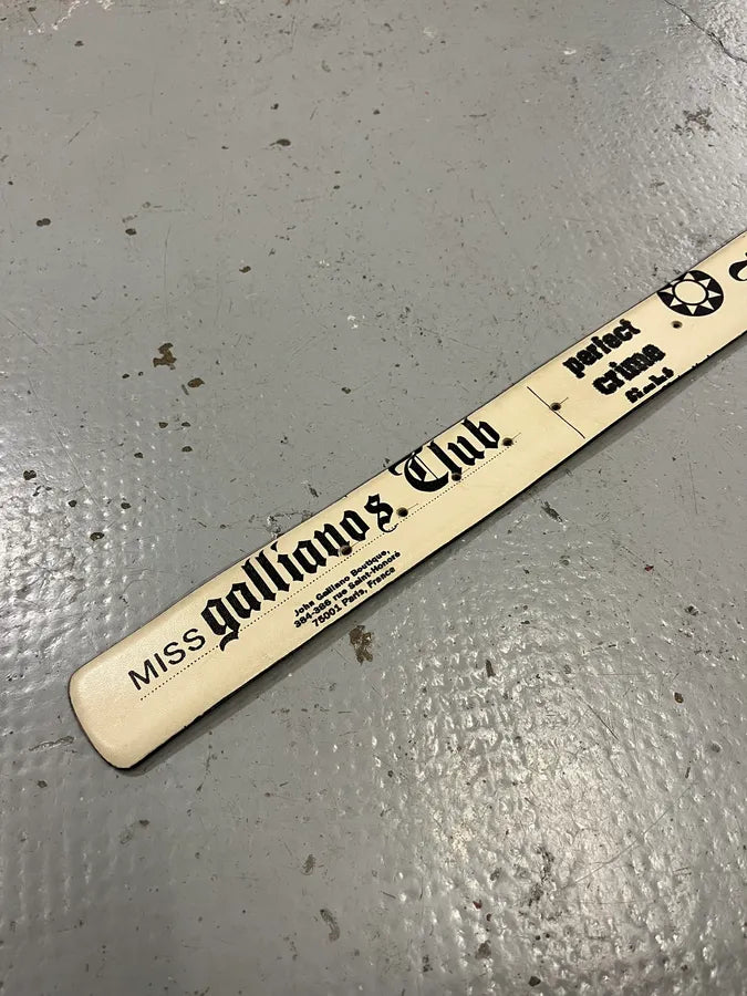 John Galliano Newspaper Logo Buckle Cream White Belt XHvTFCI 5