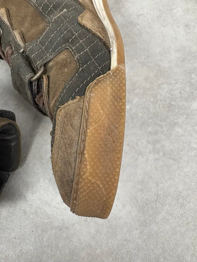 John Galliano Olive Green Hybrid High Leather Sneakers YHYsQKa 6