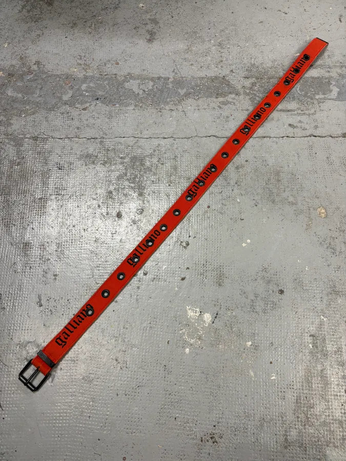 John Galliano Orange Canvas Gothic Belt xtvDazL 7