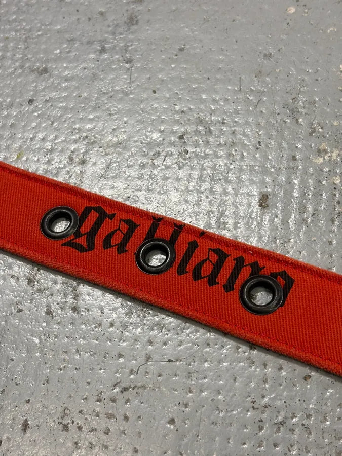 John Galliano Orange Canvas Gothic Belt xtvDazL 5