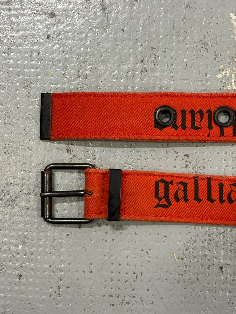 John Galliano Orange Canvas Gothic Belt xtvDazL 3