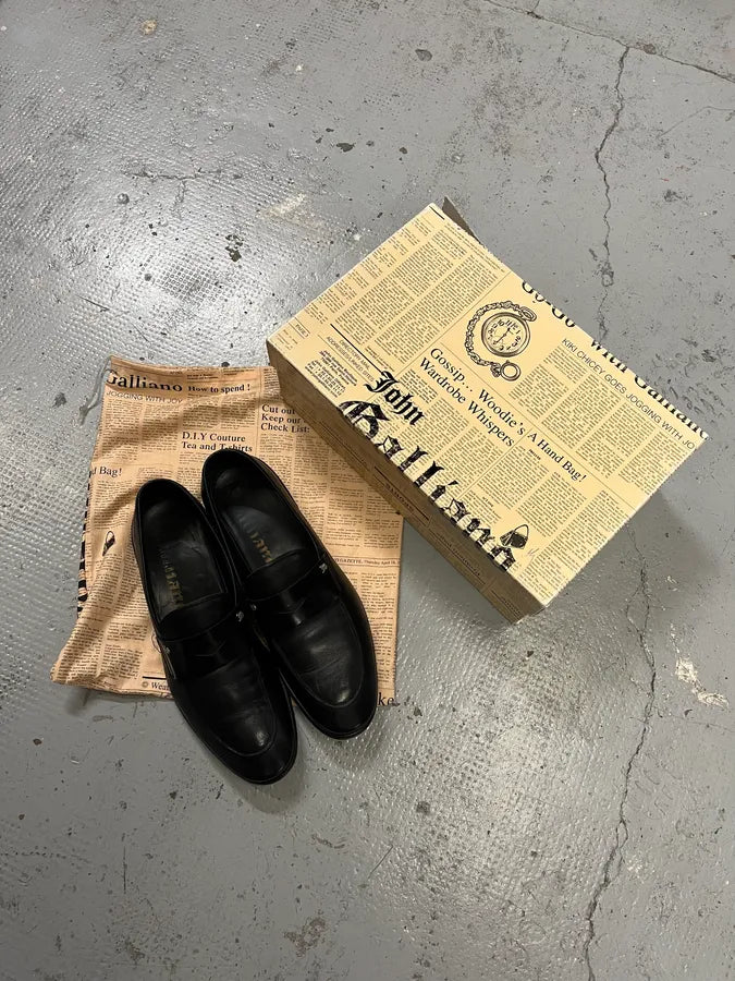 John Galliano Ornament Black Leather Loafers oWAbDwM 1