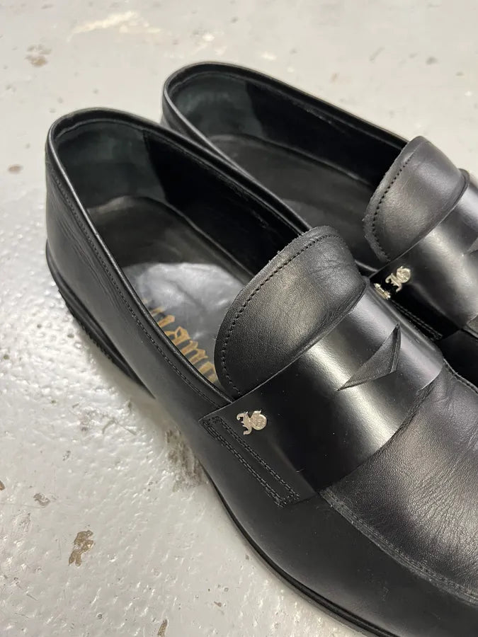 John Galliano Ornament Black Leather Loafers oWAbDwM 5