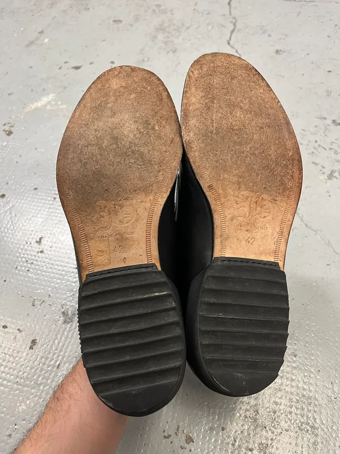 John Galliano Ornament Black Leather Loafers oWAbDwM 7