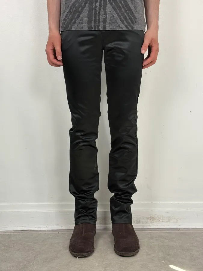 AW2007 John Galliano Black Nylon Elastic Pants iiDRnrK 1