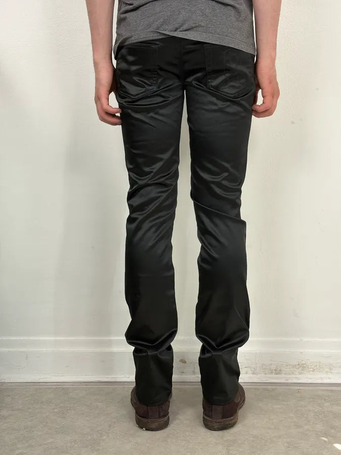AW2007 John Galliano Black Nylon Elastic Pants iiDRnrK 3