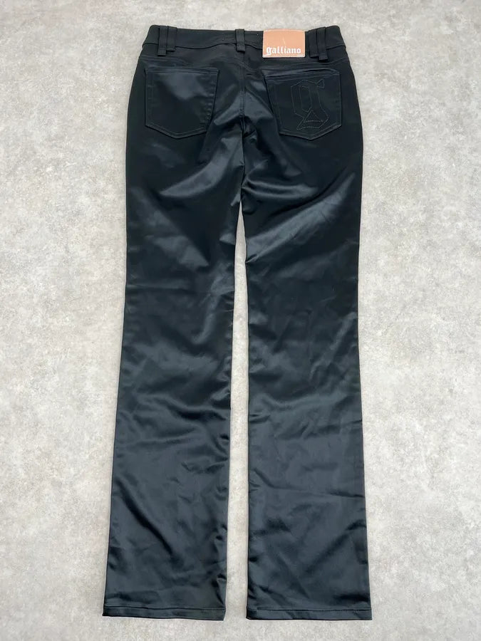 AW2007 John Galliano Black Nylon Elastic Pants iiDRnrK 6