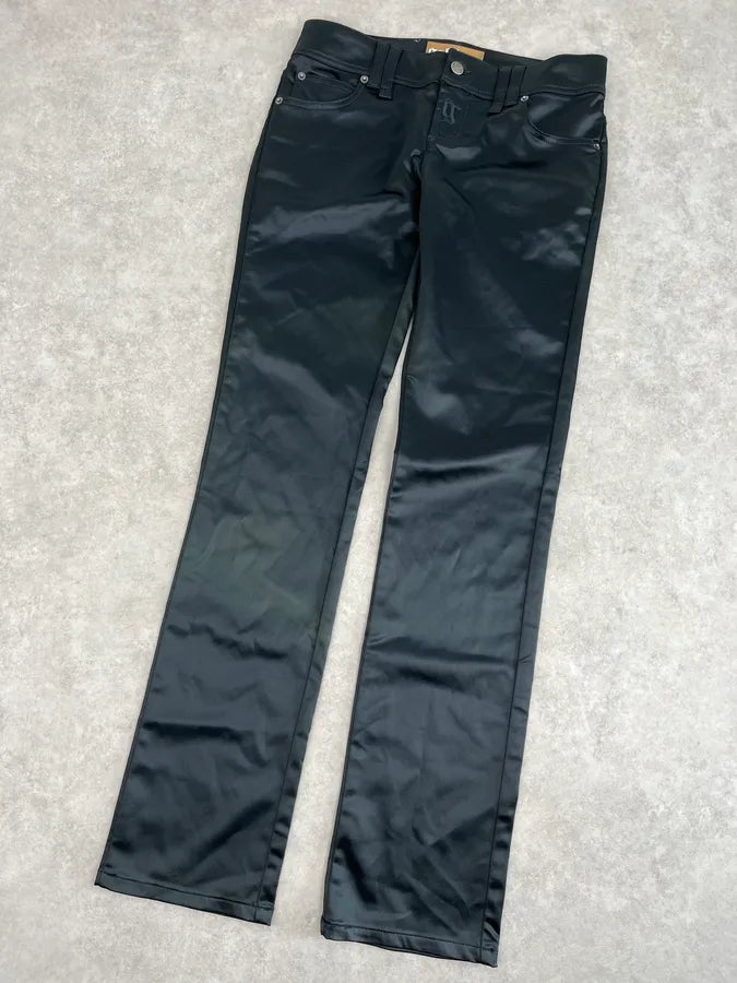 AW2007 John Galliano Black Nylon Elastic Pants iiDRnrK 4