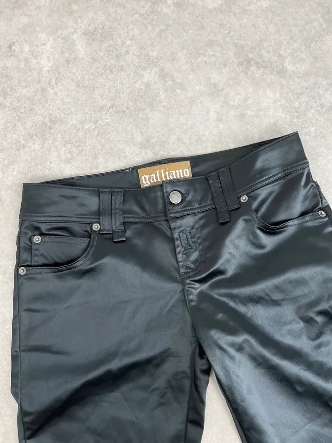 AW2007 John Galliano Black Nylon Elastic Pants iiDRnrK 5