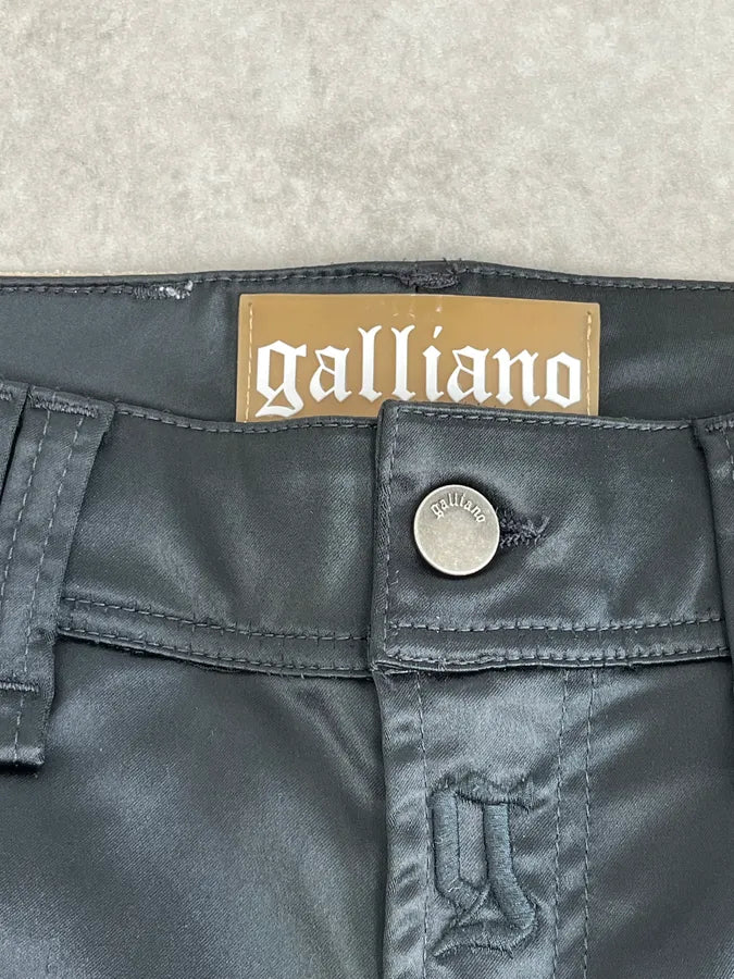 AW2007 John Galliano Black Nylon Elastic Pants iiDRnrK 9