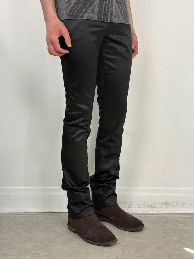 AW2007 John Galliano Black Nylon Elastic Pants iiDRnrK 2
