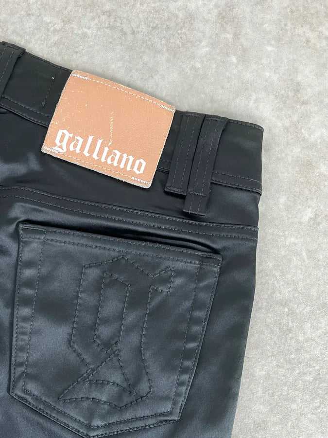 AW2007 John Galliano Black Nylon Elastic Pants iiDRnrK 8