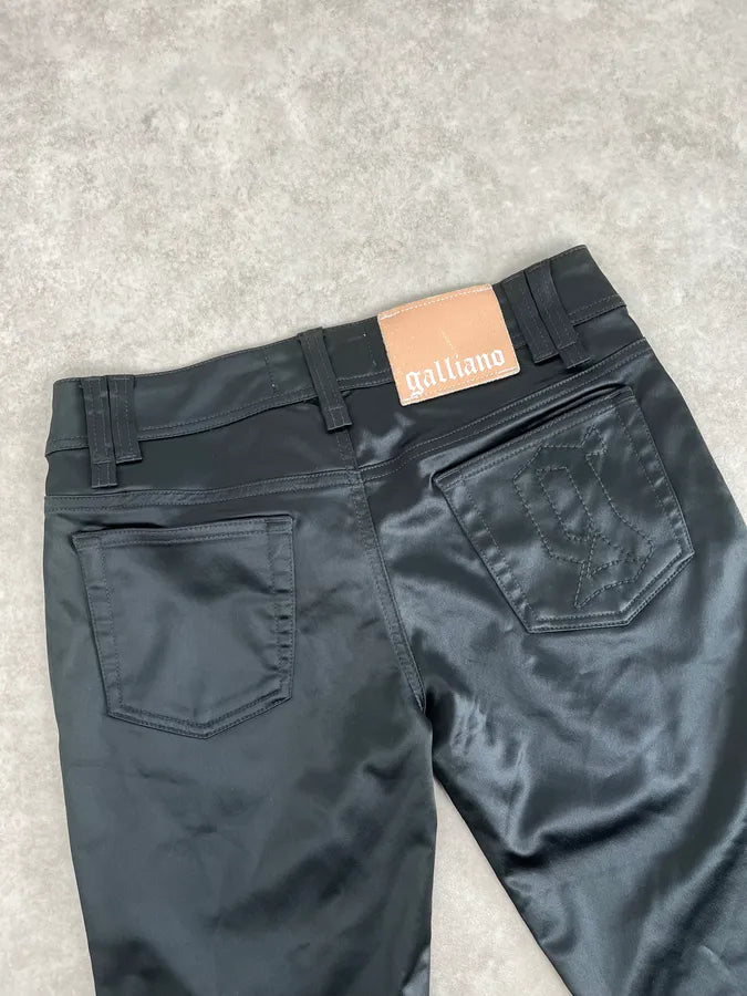 AW2007 John Galliano Black Nylon Elastic Pants iiDRnrK 7