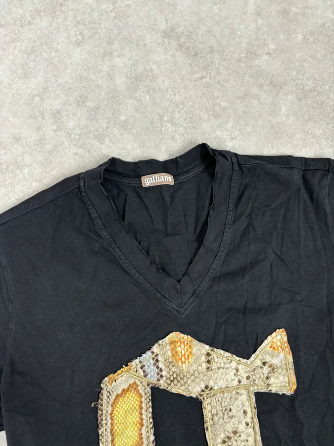 John Galliano V Neck Snakeskin Effect G T-Shirt kyccYXN 3