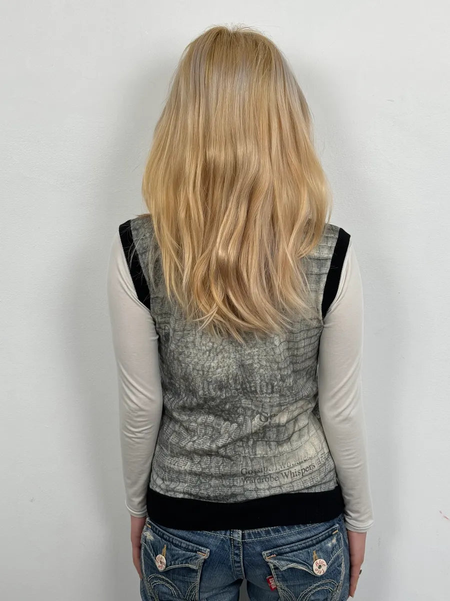 John Galliano White & Grey Newspapers Magazine Top fudgaaD 2