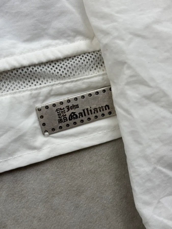 John Galliano White Nylon Windbreaker Light Jacket KNluJrv 8