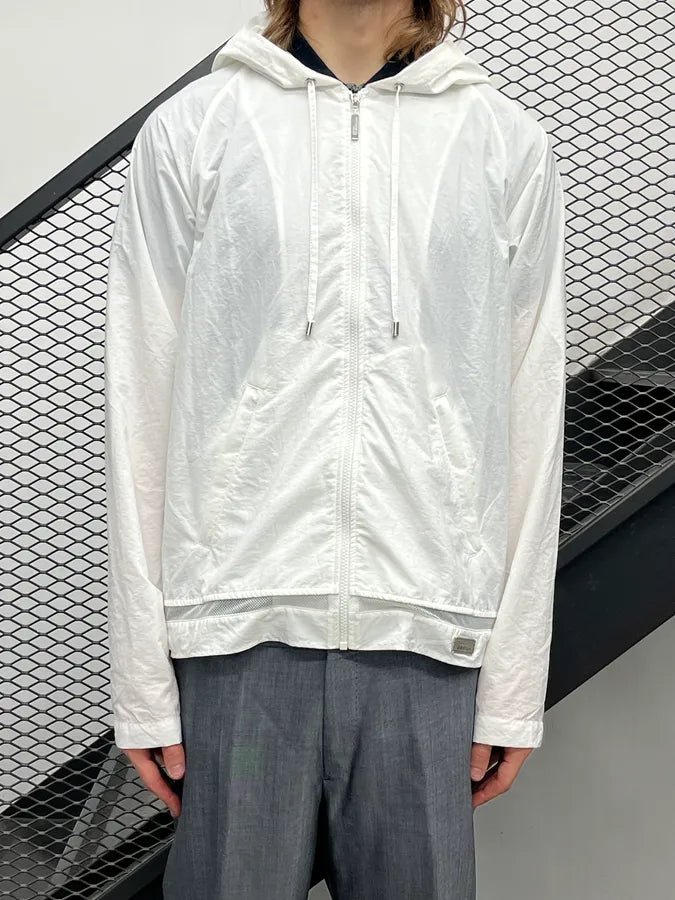 John Galliano White Nylon Windbreaker Light Jacket KNluJrv 0