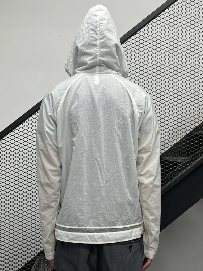 John Galliano White Nylon Windbreaker Light Jacket KNluJrv 1