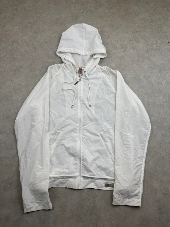 John Galliano White Nylon Windbreaker Light Jacket KNluJrv 2