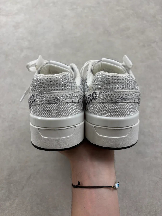 John Galliano White Studded Magazine Low Sneakers MRbzSsI 6
