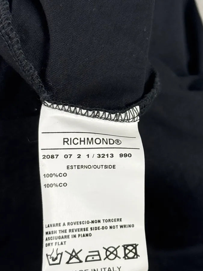 John Richmond Black Crosses Trompe Loeil Chain V Neck T-Shirt lhHCEKZ 8