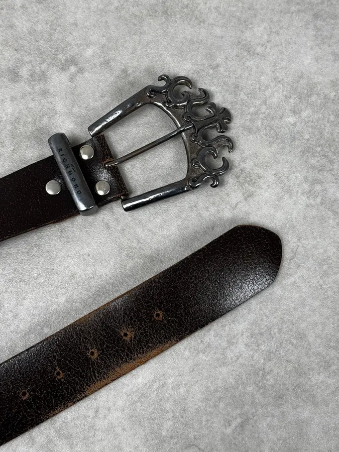 2000s John Richmond Brown Cross Ornamental Buckle Belt jmZkSqR 3