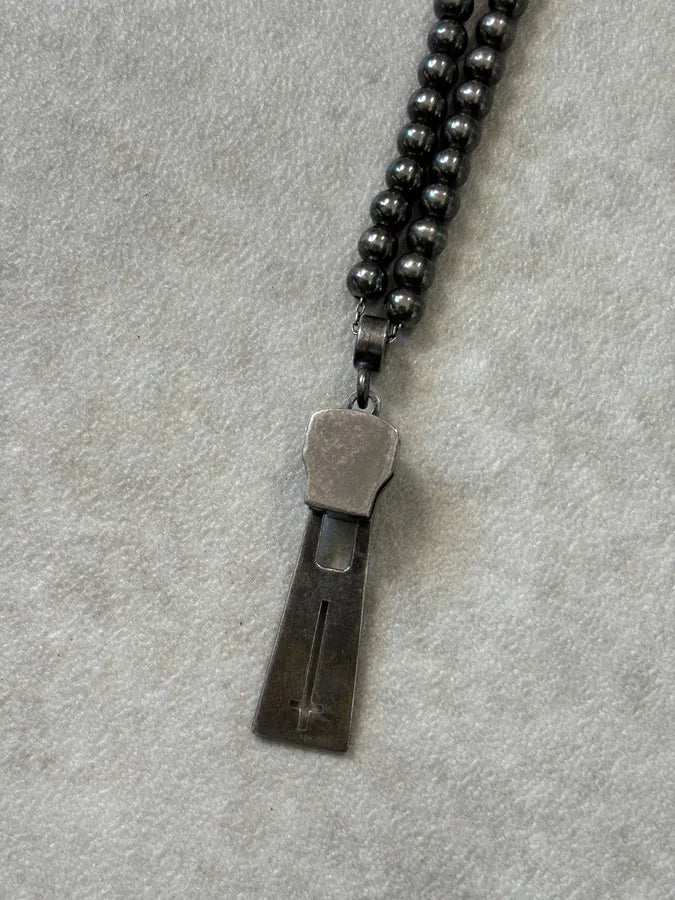 John Richmond Dark Grey Metal Zip Pendant Necklace mUsZzqU 4