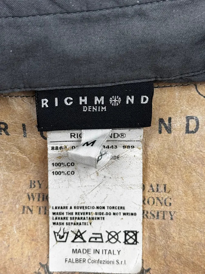 2000s John Richmond Grey Gothic Blazon Short Sleeves Shirt tEFBaDL 12
