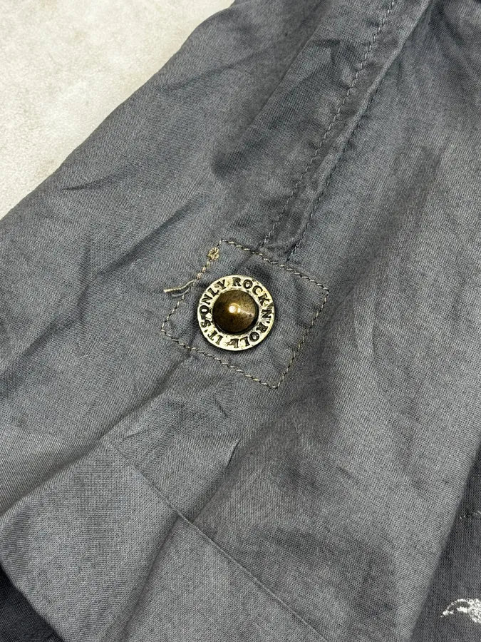 2000s John Richmond Grey Gothic Blazon Short Sleeves Shirt tEFBaDL 9
