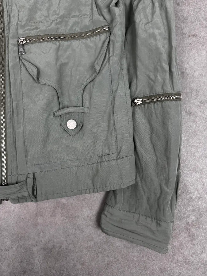 2000s John Richmond Faded Green Multi-Pocket Technical Light Jacket jUdkIzP 7