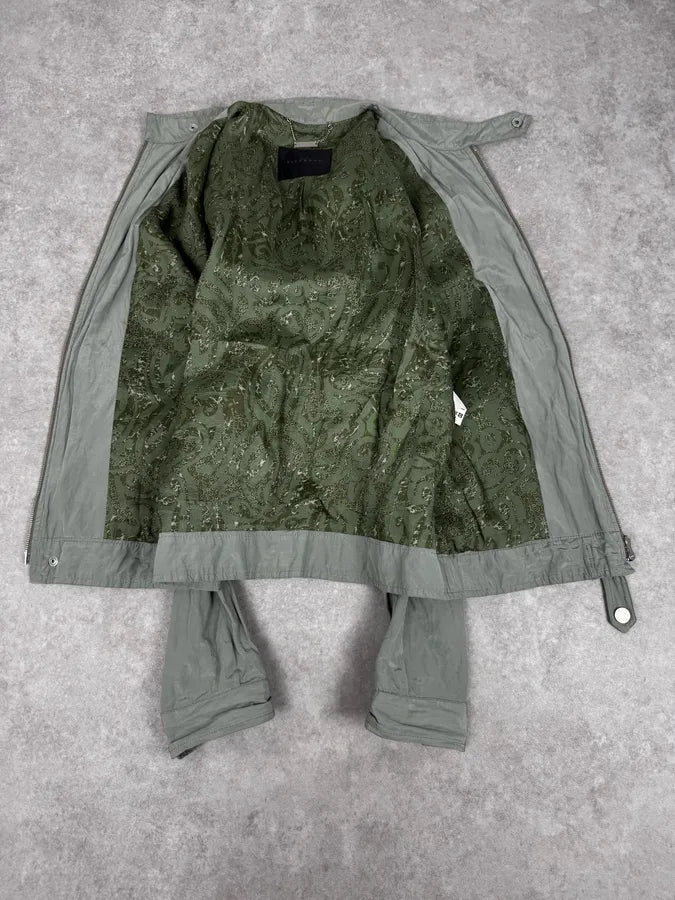 2000s John Richmond Faded Green Multi-Pocket Technical Light Jacket jUdkIzP 6